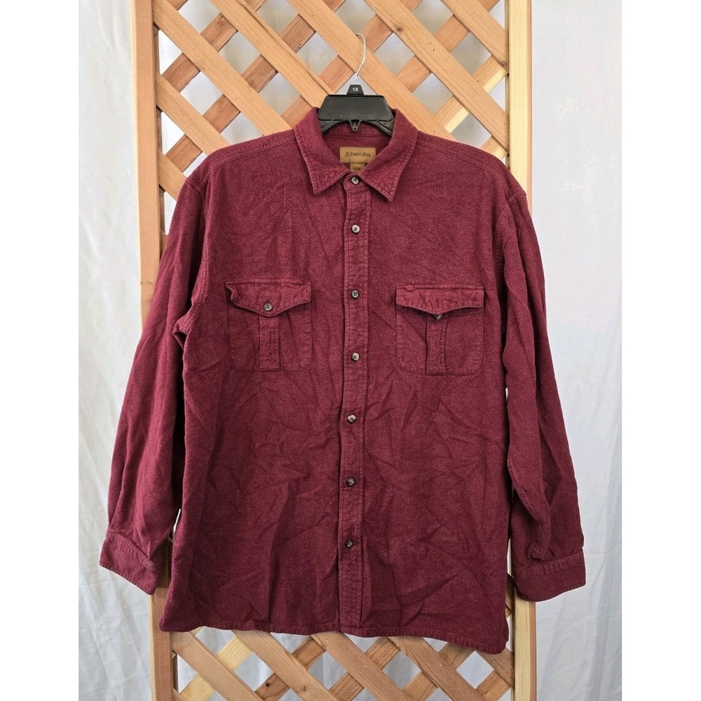 VTG St Johns‎ Bay Men's Red Cotton Long Sleeve Button Down Flannel Large